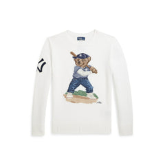 Yankees Polo Ralph Lauren Youth Sweater - White - MLB Lifestyle