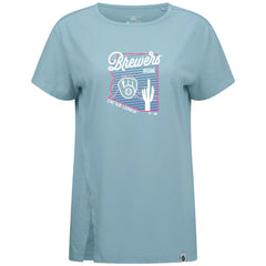 Milwaukee Brewers Levelwear Women's Influx Spring Training Sunrise Bold T-Shirt - Blue - MLB Sale