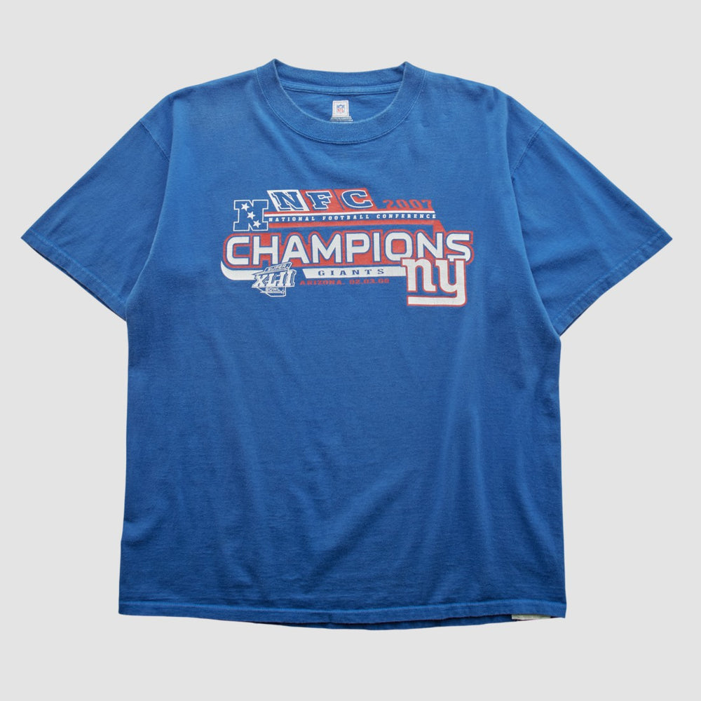 Fanatics Super Bowl XLII NFL 2007 T-shirt Blue Vintage
