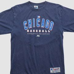 Chicago Cubs Majestic 2000s T-shirt - Navy - Vintage - Fanatics Online
