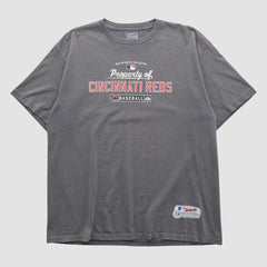 Cincinnati Reds Majestic 2000s T-shirt - Dark Heather Gray - Vintage - Fanatics Discount