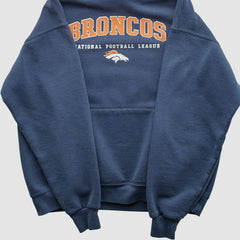 Fanatics Denver Broncos 2000s Hooded Pullover Sweatshirt Navy Vintage