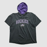 Colorado Rockies Logo 7 90s Hooded T-shirt - Black - Vintage - Fanatics on Sale