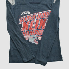 Fanatics Super Bowl XLIX Team Edition Apparel 2015 Long Sleeve T-shirt Navy Vintage