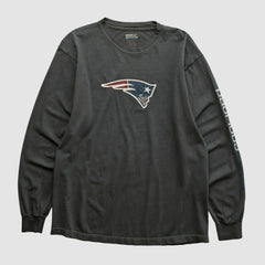 Fanatics New England Patriots Reebok 2000s Long Sleeve T-shirt Charcoal Vintage