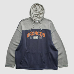 Fanatics Denver Broncos NFL 2000s Hooded Pullover Sweatshirt Heather Gray Vintage