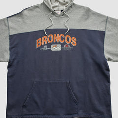 Fanatics Denver Broncos NFL 2000s Hooded Pullover Sweatshirt Heather Gray Vintage