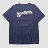 Milwaukee Brewers Majestic 2000s T-shirt - Navy - Vintage - Fanatics on Sale