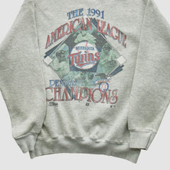Minnesota Twins Salem Sportswear 1991 Pullover Sweatshirt - Heather Gray - Vintage - Fanatics on Sale
