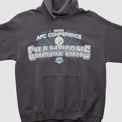 Fanatics Pittsburgh Steelers NFL 2008 Hooded Pullover Sweatshirt Black Vintage