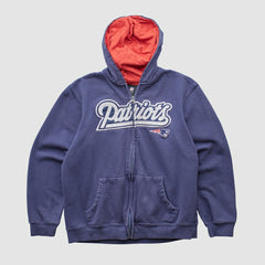Fanatics New England Patriots NFL 2010s Hooded Full Zip Sweatshirt Navy Vintage