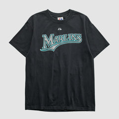 Miami Marlins Majestic 2000s T-shirt - Black - Vintage - Fanatics Discount