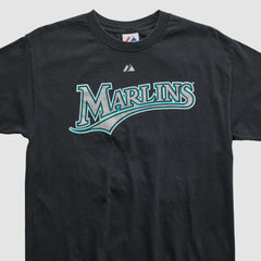 Miami Marlins Majestic 2000s T-shirt - Black - Vintage - Fanatics Discount