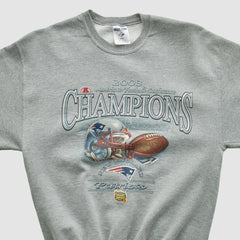 Fanatics American Football Conference Jerzees 2003 Pullover Sweatshirt Dark Heather Gray Vintage