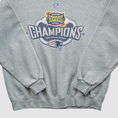 Fanatics Super Bowl XXXVIII Lee Apparel 2004 Pullover Sweatshirt Heather Gray Vintage