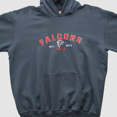 Fanatics Atlanta Falcons NFL 2000s Hooded Pullover Sweatshirt Black Vintage