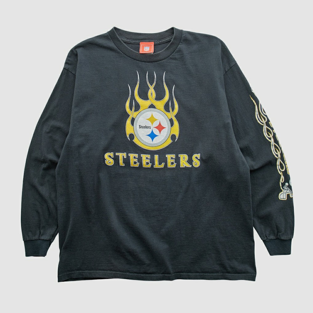 Fanatics Pittsburgh Steelers NFL 2000s Long Sleeve T-shirt Black Vintage