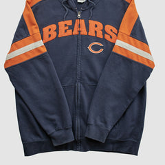 Fanatics Chicago Bears NFL 2010s Hooded Full Zip Sweatshirt Navy Vintage