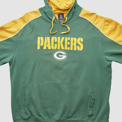 Fanatics Green Bay Packers Reebok 2010s Hooded Pullover Sweatshirt Green Vintage