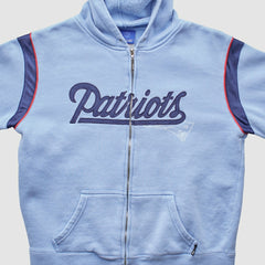 Fanatics New England Patriots Reebok 2000s Hooded Full Zip Sweatshirt Light Blue Vintage