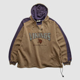 Fanatics Minnesota Vikings Lee Sport 90s Hooded 1/4 Zip Sweatshirt Clay Vintage
