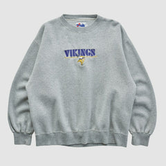 Fanatics Minnesota Vikings Majestic 2000s Pullover Sweatshirt Heather Gray Vintage
