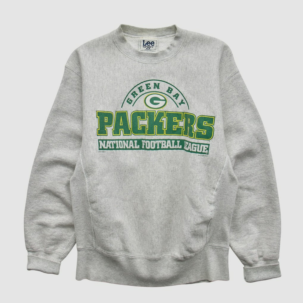 Fanatics Green Bay Packers Lee Sport 90s Pullover Sweatshirt Heather Gray Vintage