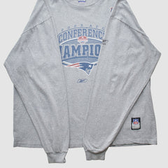 Fanatics New England Patriots Reebok 2003 Long Sleeve T-shirt Heather Gray Vintage