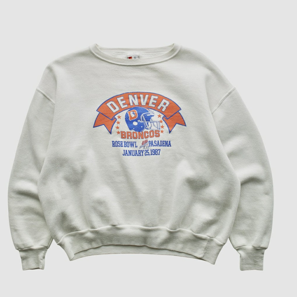 Fanatics Denver Broncos Signal Sports 1987 Pullover Sweatshirt White Vintage