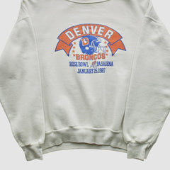 Fanatics Denver Broncos Signal Sports 1987 Pullover Sweatshirt White Vintage