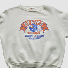 Fanatics Denver Broncos Signal Sports 1987 Pullover Sweatshirt White Vintage