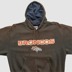 Fanatics Denver Broncos Majestic 2000s Hooded Pullover Sweatshirt Brown Vintage