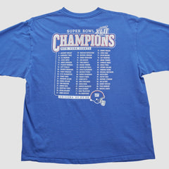 Fanatics New York Giants Reebok 2008 T-shirt Blue Vintage