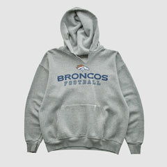 Fanatics Denver Broncos NFL 2000s Hooded Pullover Sweatshirt Heather Gray Vintage