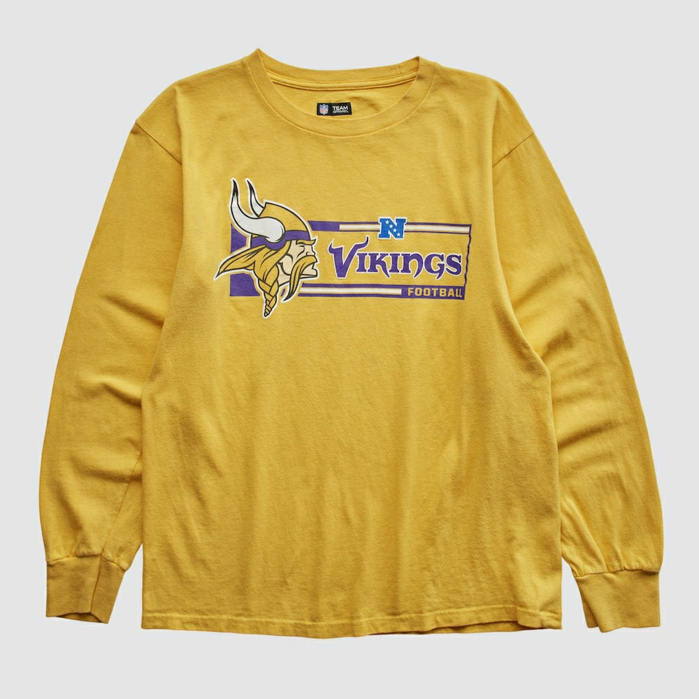 Fanatics Minnesota Vikings NFL 2010s Long Sleeve T-shirt Yellow Vintage