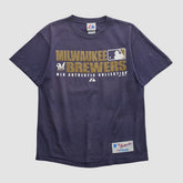 Milwaukee Brewers Majestic 2008 T-shirt - Navy - Vintage - Fanatics Discount
