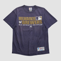Milwaukee Brewers Majestic 2008 T-shirt - Navy - Vintage - Fanatics Discount