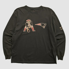 Fanatics New England Patriots Reebok 2000s Long Sleeve T-shirt Charcoal Vintage