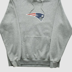 Fanatics New England Patriots Reebok 2000s Hooded Pullover Sweatshirt Heather Gray Vintage