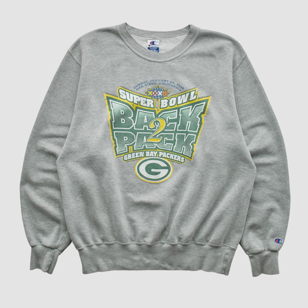 Fanatics Green Bay Packers Champion 1998 Pullover Sweatshirt Heather Gray Vintage
