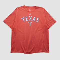 Texas Rangers Majestic 2000s T-shirt - Red - 2XVintage - Fanatics Lifestyle