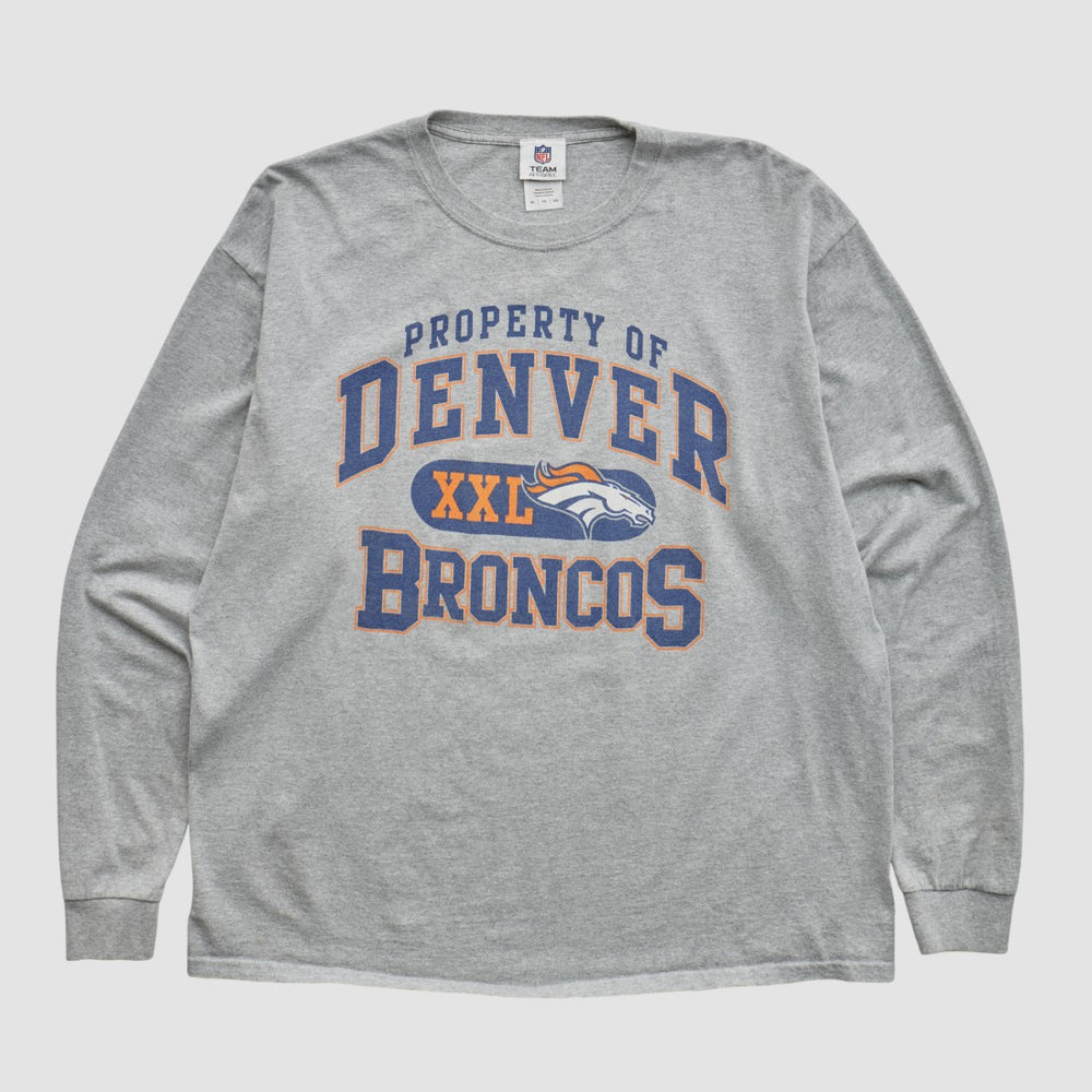 Fanatics Denver Broncos NFL 2010s Long Sleeve T-shirt Heather Gray Vintage