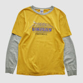 Fanatics Minnesota Vikings NFL 2000s Long Sleeve T-shirt Yellow Yth L Real Vintage