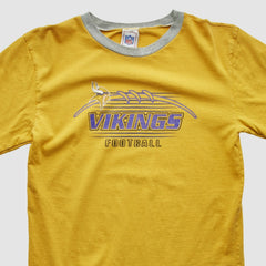 Fanatics Minnesota Vikings NFL 2000s Long Sleeve T-shirt Yellow Yth L Real Vintage