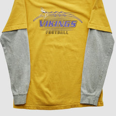 Fanatics Minnesota Vikings NFL 2000s Long Sleeve T-shirt Yellow Yth L Real Vintage