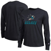 San Jose Sharks Champion Women's Wordmark Lockup Long Sleeve T-Shirt - Black - NHL 203898302