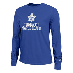 Toronto Maple Leafs Champion Women's Wordmark Lockup Long Sleeve T-Shirt - Royal - NHL 203898306