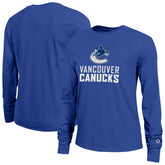 Vancouver Canucks Champion Women's Wordmark Lockup Long Sleeve T-Shirt - Royal - NHL 203898308