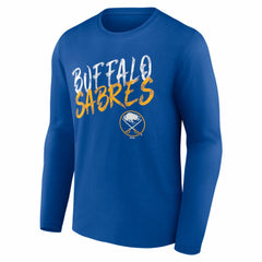 Buffalo Sabres Hustle Personalized Name & Number Long Sleeve T-Shirt - Royal - NHL 203920986