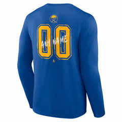 Buffalo Sabres Hustle Personalized Name & Number Long Sleeve T-Shirt - Royal - NHL 203920986